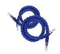 2 Pcs 5ft Blue Barrier Ropes with Stainless Steel Snap Hooks Twisted Post Rope for Queue Control Crowd Management in Hotels Events and Museums