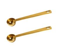 2 Pcs 5g Scoop, Coffee Scoop for Precise Measuring Durable Gold Stainless Steel Measuring Spoon Easy Storage Multifunctional Coffee Long Handle Tablespoon Scoop for Protein Powder and Coffee