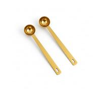 2 Pcs 5g Scoop for Powder, Gold Stainless Steel Coffee Scoop, Tablespoon Measuring Spoon with Gold Finish, Reusable Measuring Spoon for Coffee and Tea, Kitchen Tool for Cafetiere, Ground Coffee