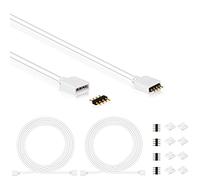 2 Pcs 5M 16.4ft LED Extension Cable - Light Strip Connector Extension Wire Solderless Strip Jumper Cables Cord Wire with 4 Pin Connector & Self-adhesive Cable Clips Fit for 5050 3528 RGB Light Strip