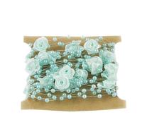 2 Pcs 5M/Roll Rose Artificial Pearl String Beads Garland for DIY Vases Filler Wedding Party Decor for Party Home Decoration(Blue)