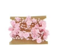 2 Pcs 5M/Roll Rose Artificial Pearl String Beads Garland for DIY Vases Filler Wedding Party Decor for Party Home Decoration(Pink)