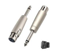 2 Pcs 6.35mm Female XLR to Jack, XLR Female to 1/4 Inch TS TRS Adapter Mono, Professional Audio Converter for Microphones PA Systems, Studio Equipment Gold Plated Connectors for Live Sound Recording