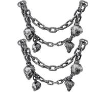 2 Pcs 6.6 Feet Halloween Chains Fake Skull Chain Decoration Plastic Prison Chain with Skulls for Halloween Party Decoration Cosplay Accessories