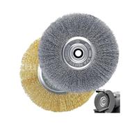 2 Pcs 6" Carbon Steel & Brass Wire Wheel Brushes with 1/2" and 5/8" Arbor for Bench Grinder,for Finishing, Polishing