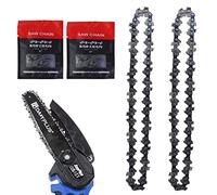 2 Pcs 6 Inch Mini Chainsaw Blade, Mini Chainsaw Chain Replacement, Portable Cordless Electric Chainsaw Blade for Wood Branch Cutting