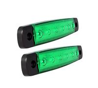 2 Pcs 6 Led Green Side Marker Light Position 12V Volt For Truck Trailer Lorry Camper
