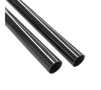 2 Pcs 600mm 3K Roll Wrapped Carbon Fiber Tube OD 8mm-30mm Glossy Plain Weave High Strength Hollow Rod For Drone RC Models DIY Projects(22 * 18 * 600mm)