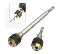 2 PCS 60mm-150mm 1/4 Inch Hex Shank Drill Bit Extension Screwdriver Bit Holder Extension Rod Self-locking Drill Bit Holder Quick Release Chuck Adapter Connector Power Drill Tool