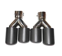 2 PCS 63MM Inlet 89MM Left Right Outlet Auto Exhaust End Tips Dual Carbon Fiber Exhaust Tip Compatible With BMW E90 F30(76MM IN-89MM OUT)