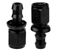 2 Pcs 6AN Push Lock Hose End, Aluminum Alloy Two Stage Barb Straight Push Lock Hose Fitting End for Automobile Fuel Line Modification Connection Rubber Fuel Pipe