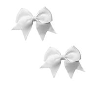 2 Pcs 6cm Hair Bows for Girls,Cute Tiny No-Willbond Ribbon White Bows,Mini Bow Hair Accessories,Decor Garland Ribbons Bow for Crafting,for Girl Kids DIY Cute Hair Clip Sewing Crafting.(White)