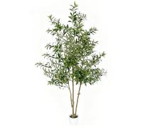 2 Pcs 6Ft Artificial Olive Fake Tree Palm Tree bamboo Decor Trees with Plastic Planter Pot For Indoors