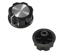 2 Pcs 6mm Air Fryer Knob,Replacement Timer Button,D Shaft Control Knob,Universal Microwave Potentiometer Rotary Switch Heat Resistant Durable Plastic Kitchen Accessory Shaft Hole Easy Install Friendly