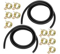 2 Pcs 6mm Fuel Hose, High Temp Small Engine Fuel Line with 10 Clamps, Layer Thickened Rubber Hose for Diesel Heater, Lawn Mower, Tractor (1 Meter)