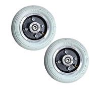 2 Pcs 7 Inch Electric Wheelchair Front Wheel Replacement, 7x1 3/4 Pneumatic Rubber Tire, Aluminum Alloy Wheel Hub, Bearing：8mm