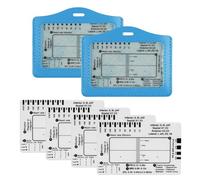 2 Pcs 7 Step Rulers & 2 Pcs EKG/ECG Pocket Cards, Plastic Ruler Card Measuring Tool for Following a 7 Step Plan, Professional and Precise Use