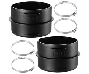 2 Pcs 75mm Round Ventilation Duct Pipe Connector, Professional Diesel Heater Ducting Connectors, Plastic Round Duct Pipe Adapter for Heater Accessories, Connect Hot Air Pipes, with 4 Hose Clamps