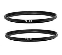 (2 Pcs) 77-82MM Step-Up Ring Adapter, 77mm to 82mm Step Up Filter Ring, 77mm Male 82mm Female Stepping Up Ring for DSLR Camera Lens and ND UV CPL Infrared Filters