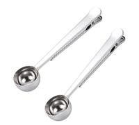 2 pcs 7Inch Coffee Scoop with Bag Clip,Coffee Spoon Measuring,for Ground Coffee and Beans,Stainless Steel