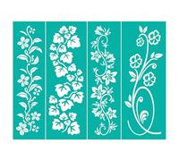 2 Pcs 8.5x11 inch Silk Screen Stencils Reusable, Blossom Floral Mesh Stencils, Screen Printing Stencil, Sticky Adhesive Stencil for Painting On Wood, Mugs, Crafts DIY Decorations T-Shirt Fabric