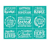 2 Pcs 8.5x11 inch Silk Screen Stencils Reusable, Loved Family Home Words Mesh Stencils, Screen Printing Stencil, Sticky Adhesive Stencil for Painting On Wood,Mugs, Crafts DIY Decor T-Shirt Fabric