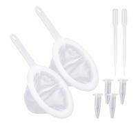 2 Pcs 80/200 Mesh Small Brine Shrimp Net Nylon Fine Mesh Strainer Plastic Net Sieve Shrimp Filter Mesh with 2 Pipettes 4 Storage Tubes for Brine Shrimp Hatchery