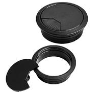 2 Pcs 80mm Desk Cable Grommets, Black Desk Cord Grommet Round Plastic Cable Hole Cover Grommet Wire Grommet for Home Office