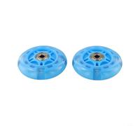 2 Pcs 80mm LED Flash Scooter Wheels, PU High Carbon Steel Bearing Roller Skate Wheels, Light Up Replacement Wheels for Inline Skates and Kick Scooters, Blue(Blue)
