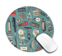 2 PCS 8inch Round Mouse Pad Barber Shop Mouse Mat with Non-Slip Rubber Base Custom Computer Mouse Pads for Wireless Mouses Laptop Office Desk Accessories Gaming Mousepad