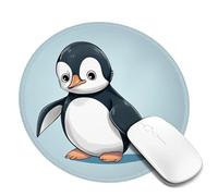 2 PCS 8inch Round Mouse Pad Cute Penguin Mouse Mat with Non-Slip Rubber Base Custom Computer Mouse Pads for Wireless Mouses Laptop Office Desk Accessories Gaming Mousepad