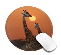 2 PCS 8inch Round Mouse Pad Giraffe at Sunset Mouse Mat with Non-Slip Rubber Base Custom Computer Mouse Pads for Wireless Mouses Laptop Office Desk Accessories Gaming Mousepad