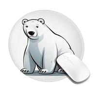 2 PCS 8inch Round Mouse Pad Polar Bear Mouse Mat with Non-Slip Rubber Base Custom Computer Mouse Pads for Wireless Mouses Laptop Office Desk Accessories Gaming Mousepad