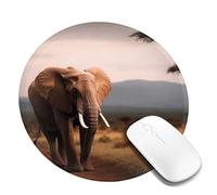 2 PCS 8inch Round Mouse Pad Walking Elephant Mouse Mat with Non-Slip Rubber Base Custom Computer Mouse Pads for Wireless Mouses Laptop Office Desk Accessories Gaming Mousepad