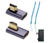2 PCS 8K 90 Degree HDMI Adapter, Male to Female Right & Left Angle HDMI Connector, 48Gbps UHD HDMI 2.1 Extender, With 2 lanyards, Select Hdmi 2.1 90 Degree Adapter for HDTVs, Laptops, Gaming Consoles