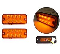 2 pcs 8LED Orange Amber Side Marker Indicator Lights 12V Trailer Truck Lorry Bus