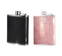 2 PCS 8OZ Hip Flasks for Men Women, Hip Flasks for Women Portable Flask Alcohol, Fashion Durable Pink Ladies HIPS Flask, Sparkling Pocket Decorative Bottle Applicable to Camping and Barbecue