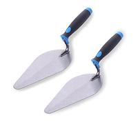 2 PCS 9-Inch Trowel Plastering Bricklaying - Soft Grip Flat Masonry Tool Cement Finishing Bricklayers Point Trowel
