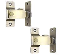 2 PCS 90 Degree Stainless Steel Door Latch Featuring Right Angle Sliding Lock and Dual Installation Options for Secure Home Locking (Green)