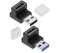 2 PCS 90 Degree USB 3.0 Adapters Male to Female Right Angle Extension Adapter Up and Down Angle Coupler Adaptor Type C High Speed Data Transfer and Charging for Hard Drive Keyboard Laptop