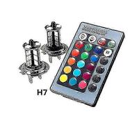 2 Pcs 9006 H4 Hb4 H7 H8 H9 H11 Universal Auto Rgb Atmosphere Lamp 5050 Led Lights Car Products Accessories With Remote Control-Yvan