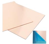 2 Pcs 99.9%+ Pure Copper Sheet, 6" x 6", 28 Gauge(0.3mm) Thickness, No Scratches, Film Attached Copper Plates