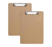 2 Pcs A4 Clipboard, Wooden Clipboards with Metal Clip and Retractable Hanging Hole, Smooth Writing Surface Portable Clipboards A4 for Fieldwork Writing, School Stationery, Art Drawing Board