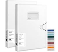 2 pcs A4 Display Folders, 120 Pockets A4 Display Book Document Clear Folders with Plastic Sleeves and Safety Rope Presentation Folders Document Project Folder for School Home and Offices - White