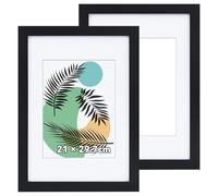 2 Pcs A4 Picture Frame, Wooden Frame, Photo Frames, Versatile A4 Certificate Frames, Poster Framework for Desk or Wall Display of Documents, Certificates and Art