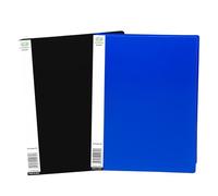 2 PCS - A4 RED Display Folders 20 Pockets Display Book Presentation Project Folder, Polly Pocket Folder with Sleeve for Brochures Reports Certificates - (Black, Blue)