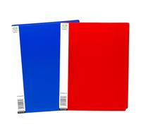 2 PCS - A4 RED Display Folders 20 Pockets Display Book Presentation Project Folder, Polly Pocket Folder with Sleeve for Brochures Reports Certificates - (Blue, Red)