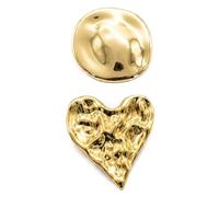 2 Pcs Abstract Gold Brooch Set for Women, Irregular Statement Brooch Pins with Textured Vintage Design, Elegant Brooch Pin Set for Blazer Lapel, Coat Styling, Modern Fashion Jewelry Gift