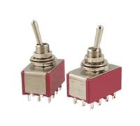 2 Pcs AC 250V 2A 120V 5A 12 Pin 4PDT ON/ON Toggle Switch