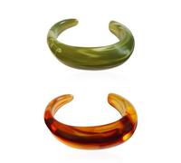2 Pcs Acrylic Bangles,Vintage Multicolor Bangle,Chunky Irregular Large Square Bracelets,Adjustable Punk Resin Bangle Bracelet Set,Geometric Y2K Statement Bracelets for Women,Fashion Jewelry Gift, 1